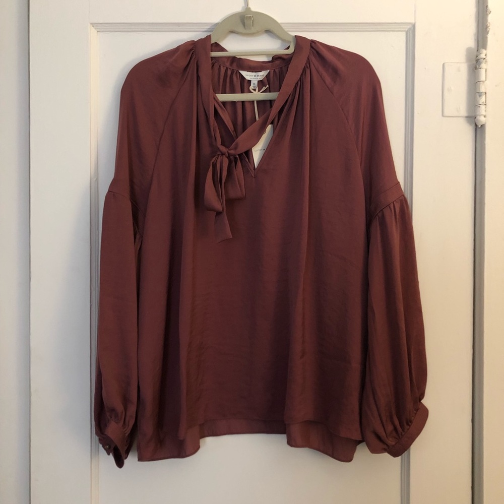 NWT Lucky Brand tie-front blouse